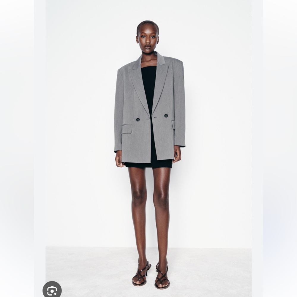 Zara Gray Oversized Blazer